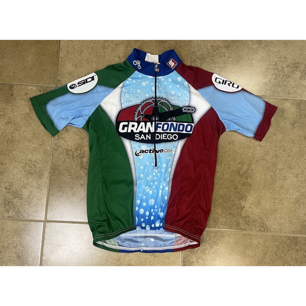 Squadra Cycling Jersey Adult M San Diego 1/2 Zip Short Sleeve Pockets Made USA